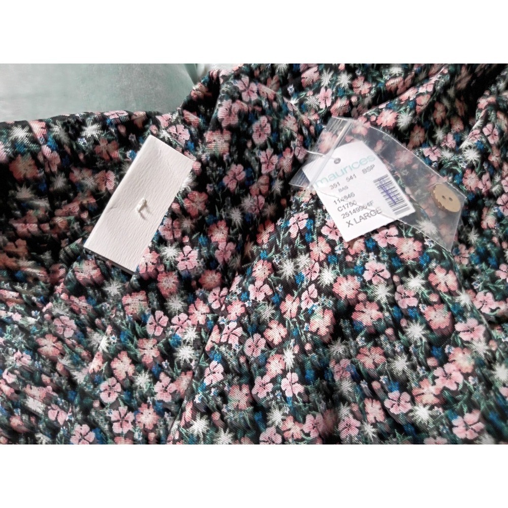 Maurices High Rise Skirt Floral Black NWT XL - Picture 5 of 6